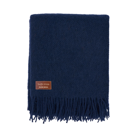 Woolmark Single Pure Wool Blanket Navy Blue