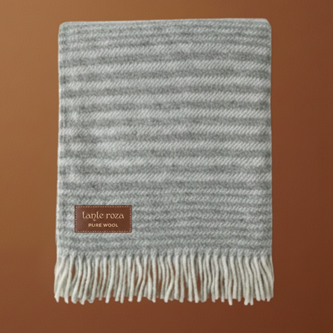 Woolmark Single Person Pure Wool Blanket Checked Mustard