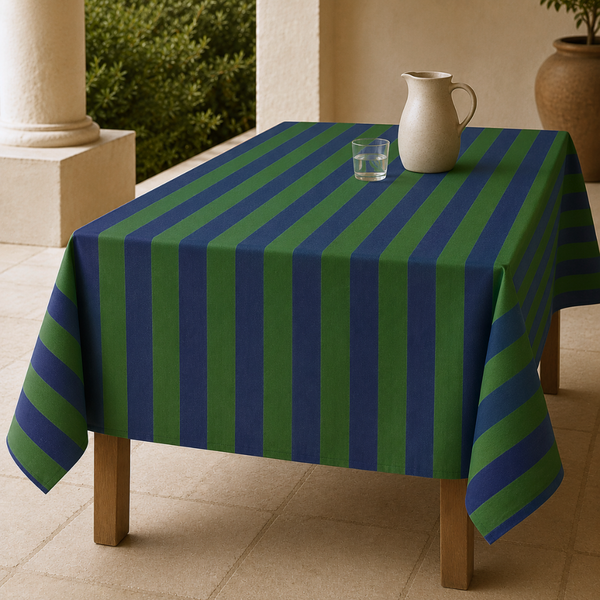Check Woven Linen Stain Resistant Table Cloth Red