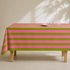 Check Woven Linen Stain Resistant Table Cloth Red