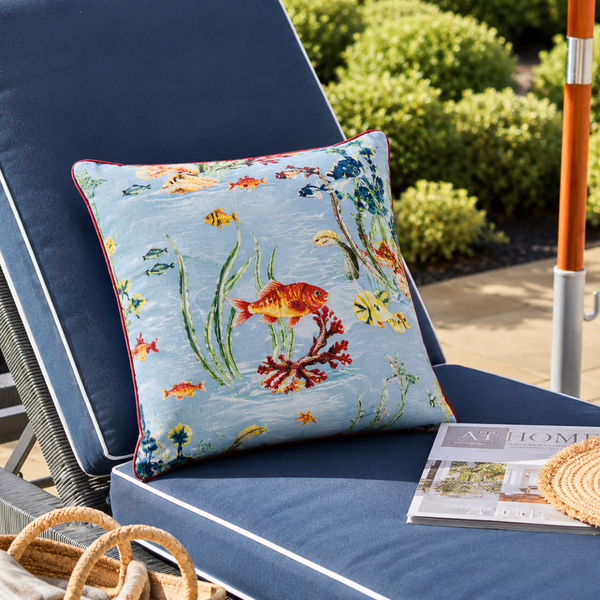 Azzurra Premium Pamuk Kırlent Kılıfı 45x45 cm Mavi