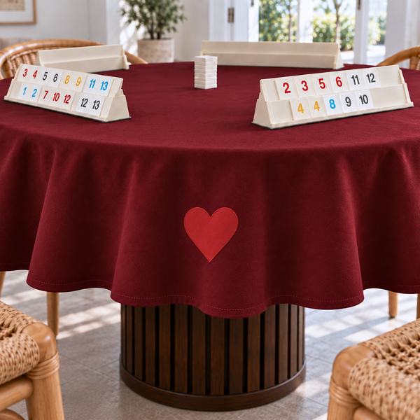 Genoa Woven Linen Stain Resistant Round Table Cloth Red