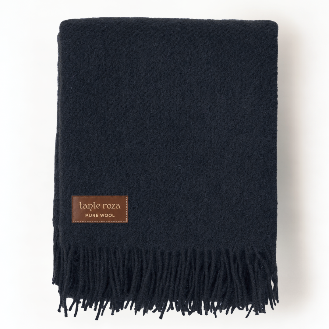 Woolmark Single Single Pure Wool Blanket Black