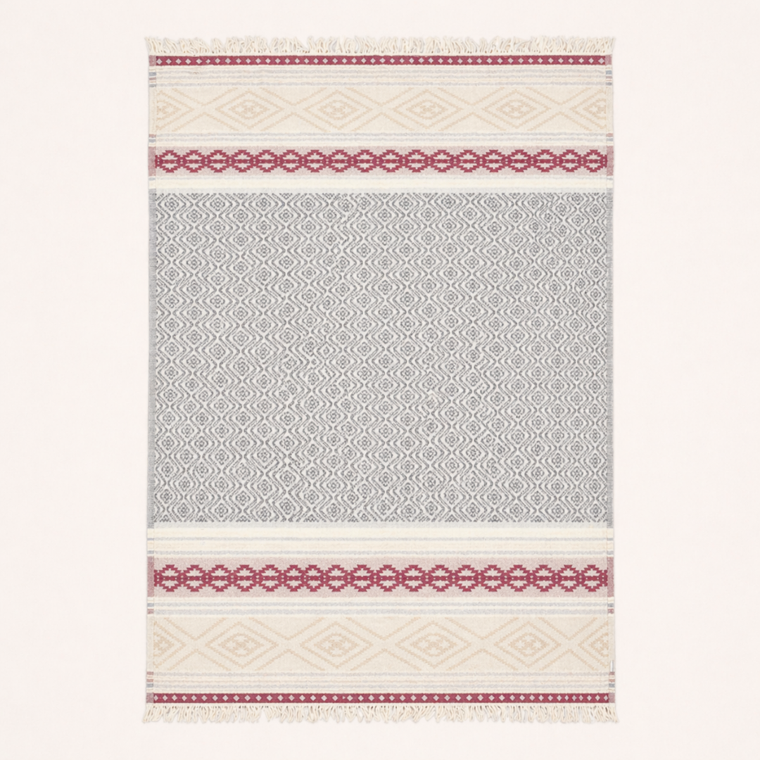 Stripe Throw Cotton Loincloth Smoked-White 100x170 cm