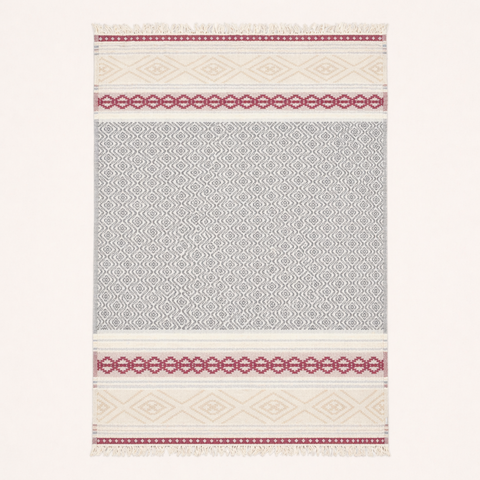 Stripe Throw Cotton Loincloth Smoked-White 100x170 cm