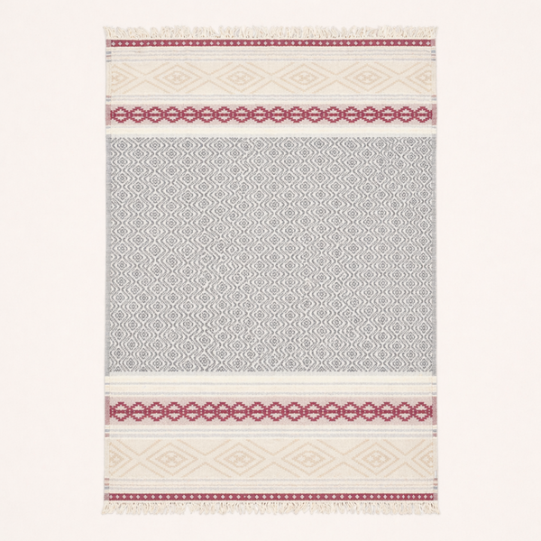 Stripe Throw Cotton Loincloth Smoked-White 100x170 cm