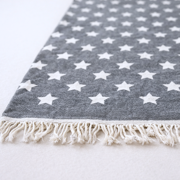 Stripe Throw Cotton Loincloth Smoked-White 100x170 cm