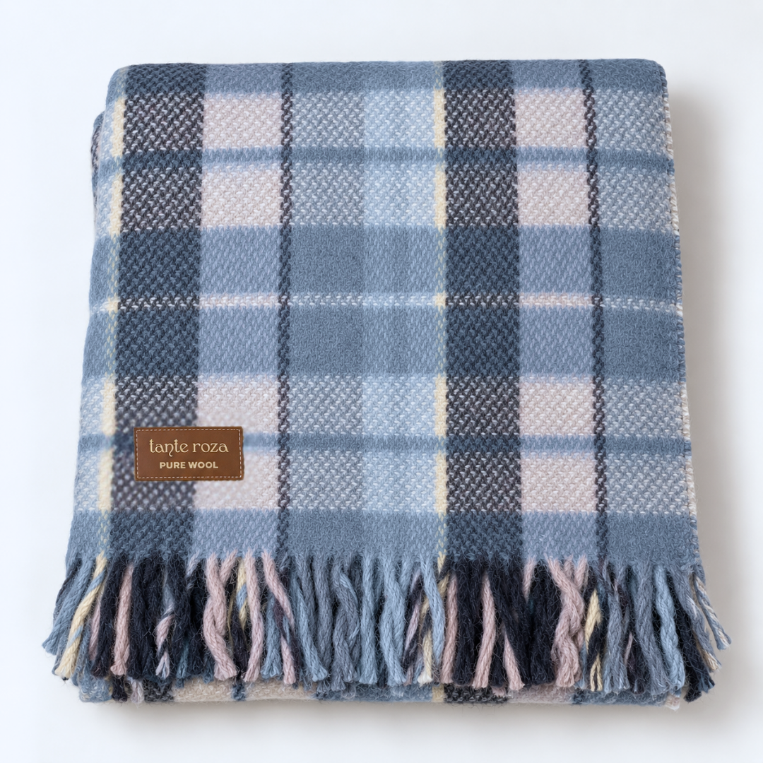 Woolmark Double Pure Wool Blanket Aviator Blue