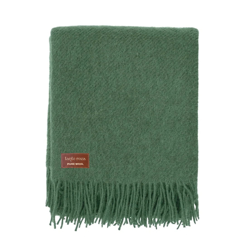 Woolmark Single Single Pure Wool Blanket Green