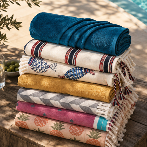 Stripe Throw Cotton Loincloth Smoked-White 100x170 cm