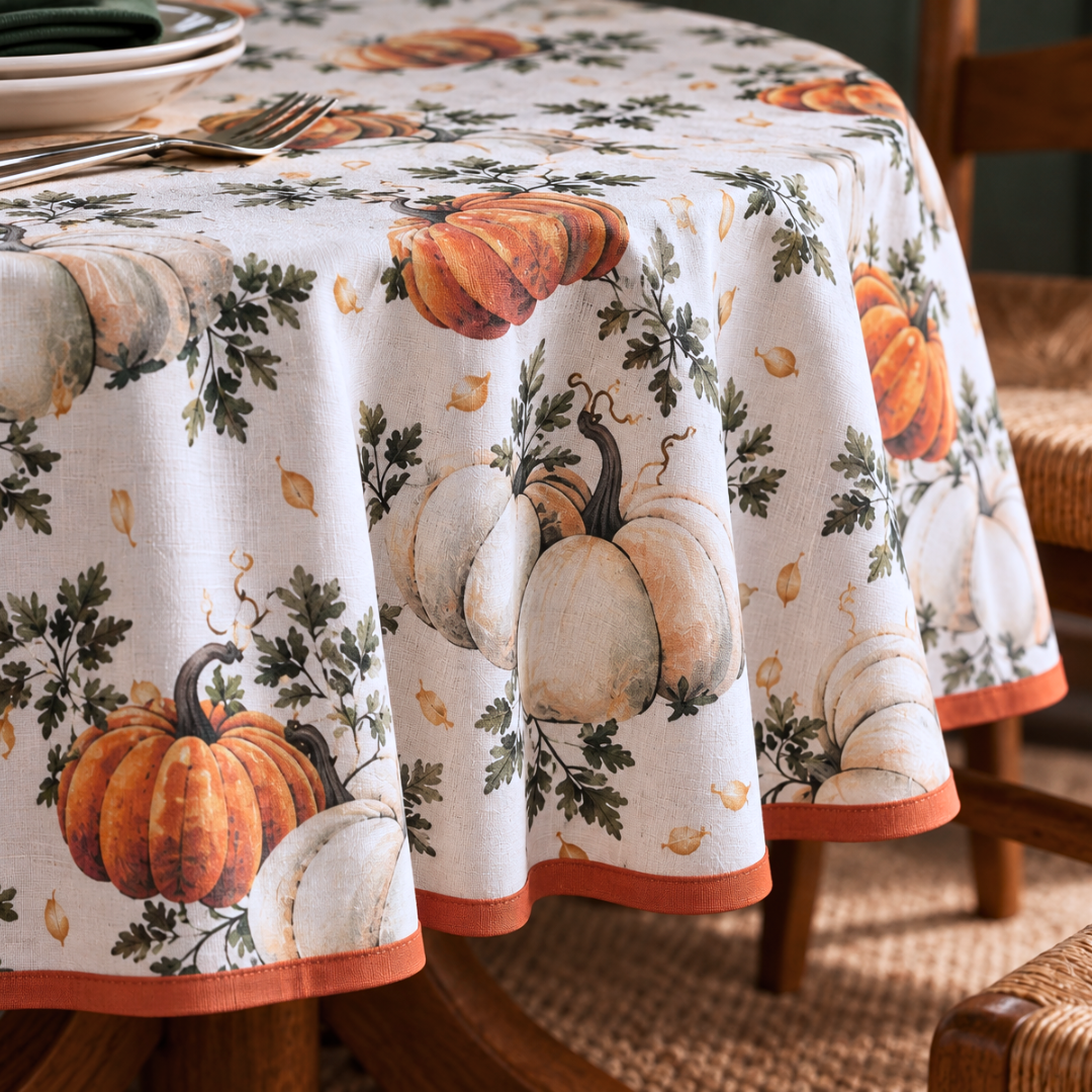 Genoa Woven Linen Stain Resistant Round Table Cloth Red