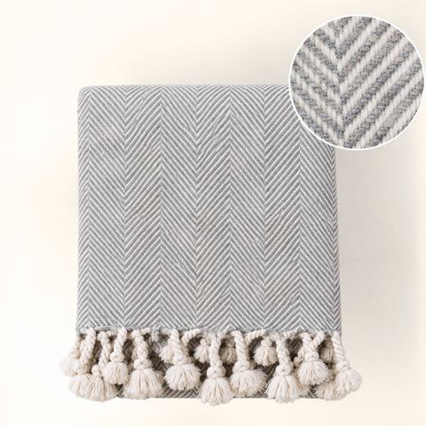 Alba 100% Cotton Throw Blanket 150x220 cm Yellow 
