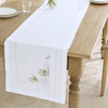 Coral Embroidered Linen Runner 50x160 cm Green