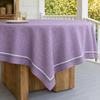 Genoa Woven Linen Stain Resistant Round Table Cloth White
