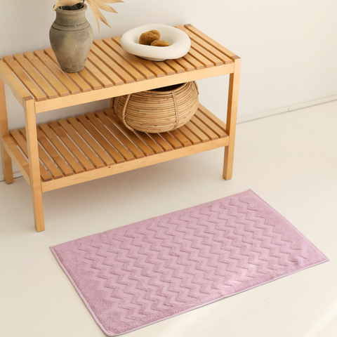 Zigzag %100 Pamuk Ayak Havlusu 50x80 cm Lila