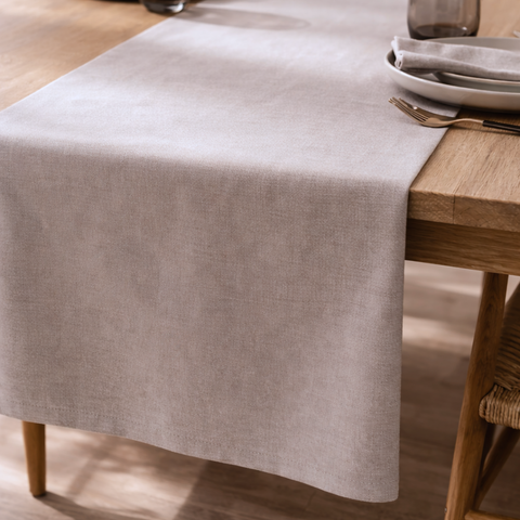 Genoa Woven Linen Stain Resistant Runner 50x150 cm Beige