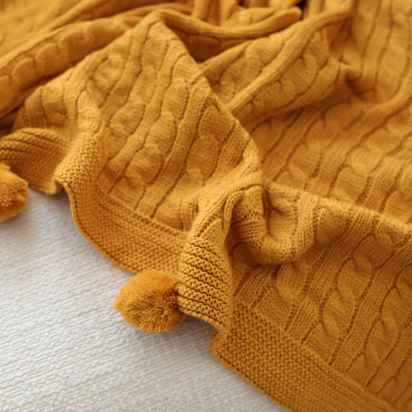 Nova Triko Throw Battaniye 130x150 cm Safran