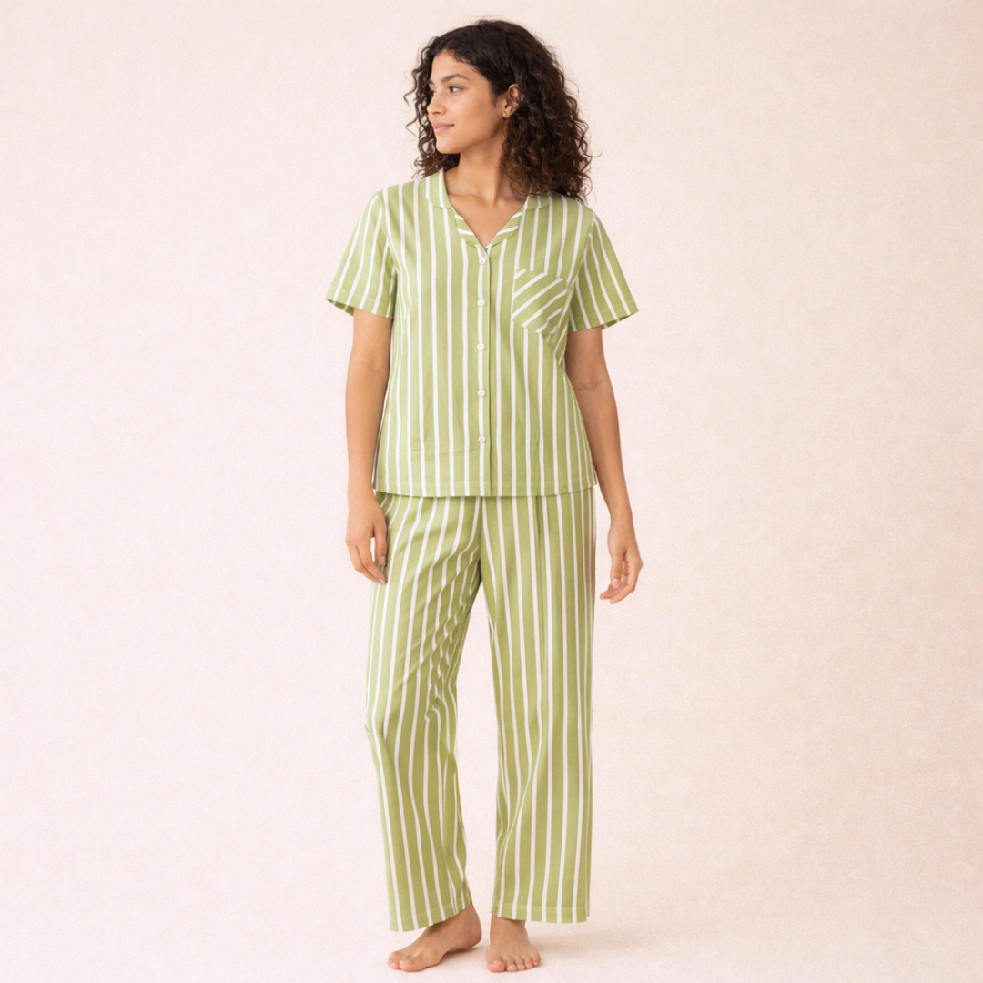 Edan Pamuk Kadın Pijama Takımı Açık Yeşil