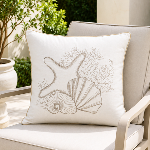 Marbella Bird Embroidered 40x40 cm Pillow Cover