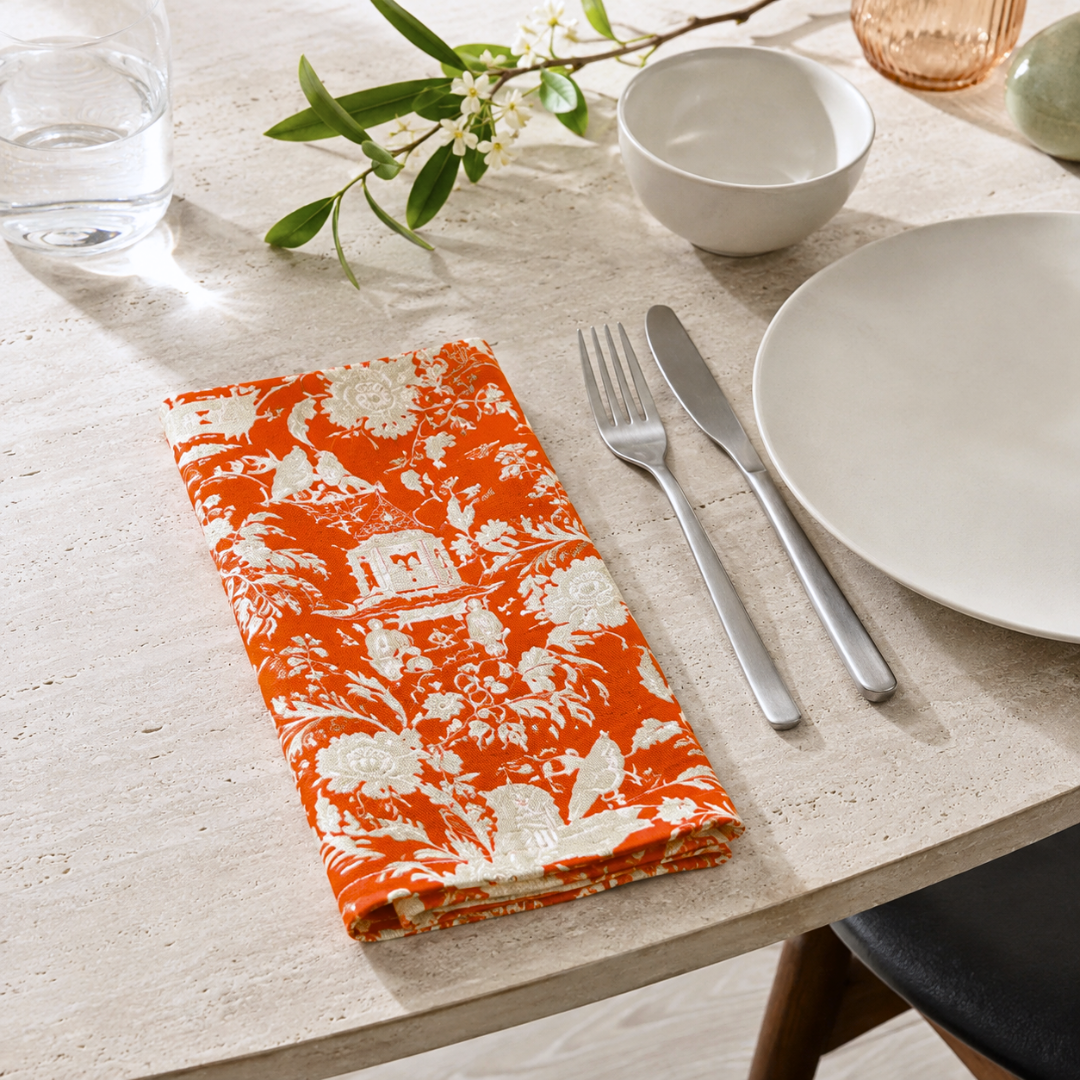 Genoa Woven Linen Stain Resistant Napkin White (Pack of 2)