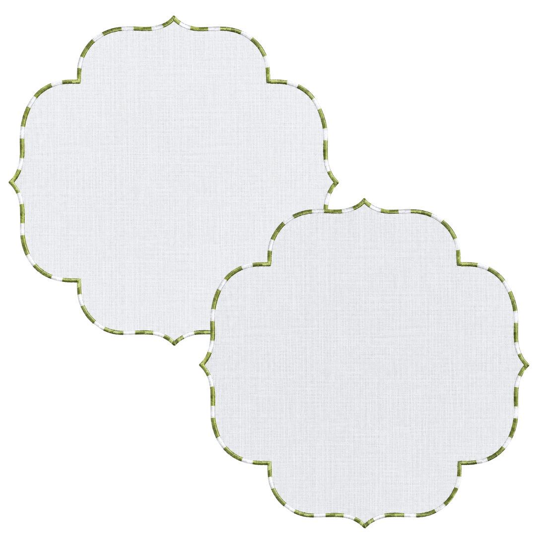 Genoa Stain Resistant Linen Placemat 30x50 cm Green