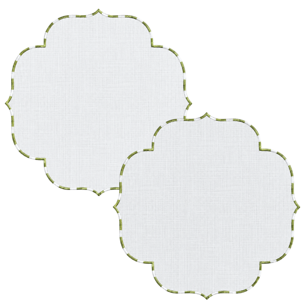 Genoa Stain Resistant Linen Placemat 30x50 cm Green