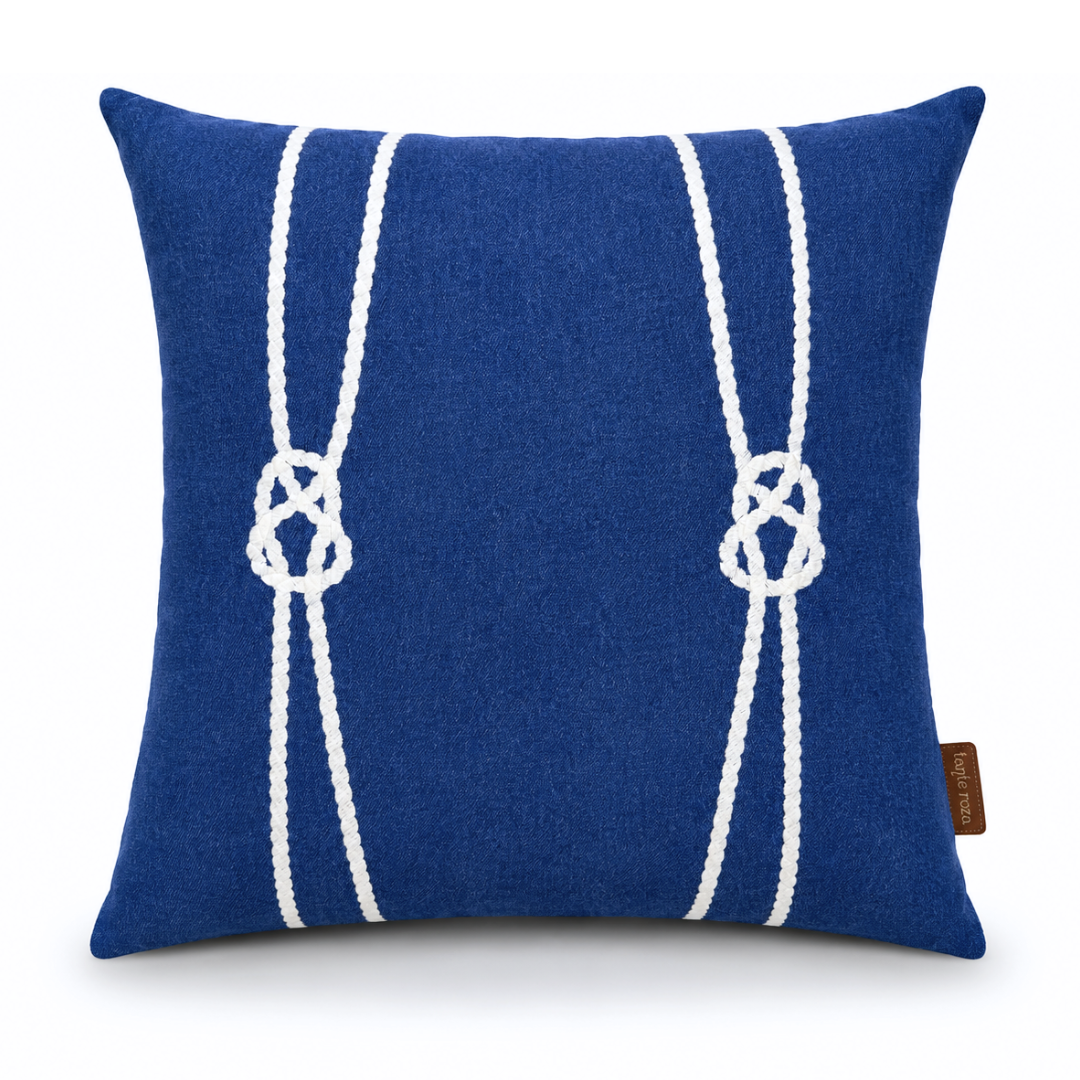 Harbour Premium Kot Nakışlı Kırlent Kılıfı 45x45