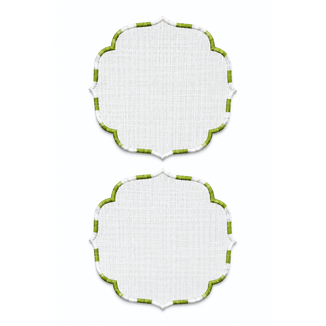 Genoa Stain Resistant Linen Placemat 30x50 cm Green