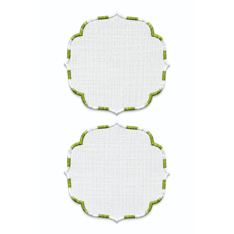 Genoa Stain Resistant Linen Placemat 30x50 cm Green