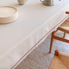 Piko Edge Detail Stain Resistant Linen Table Cloth Beige
