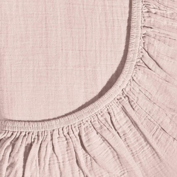 Allure Müslin Pamuk Lastikli Ara Ebat Çarşaf 140x200 cm Pudra