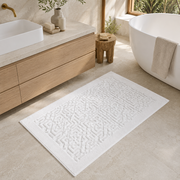 Iona Cotton Bath Mat 80x190 cm White