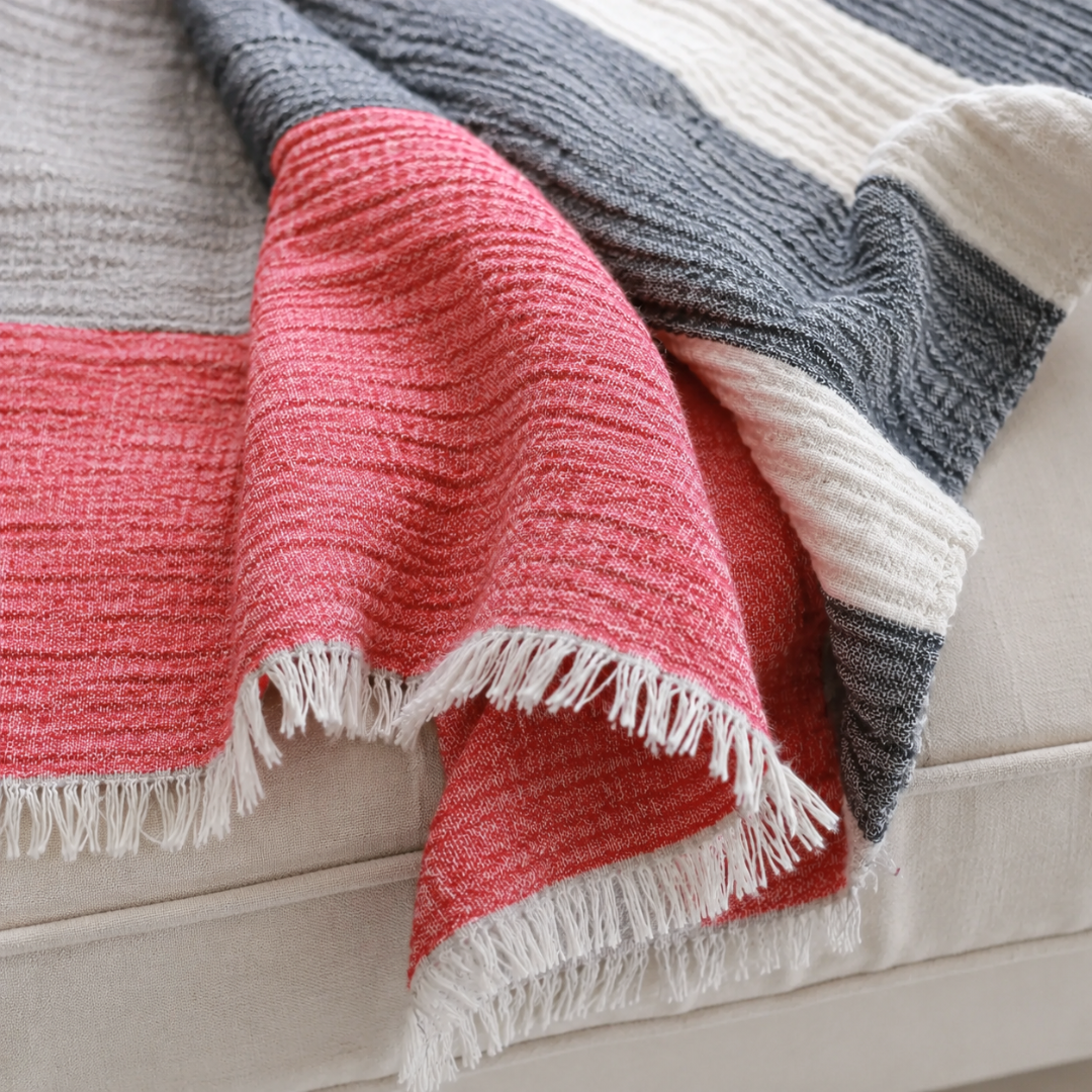 Antibes Double 4 Layer Muslin Bedspread 240x250 cm Stripe