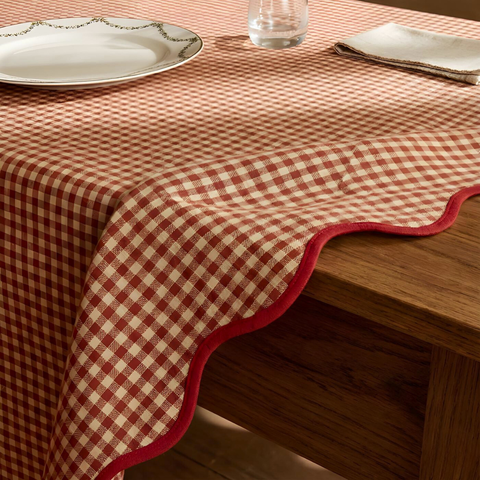 Tartan Plaid Tablecloth White 