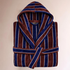 Stripe Premium 100% Cotton Men's Bathrobe Navy