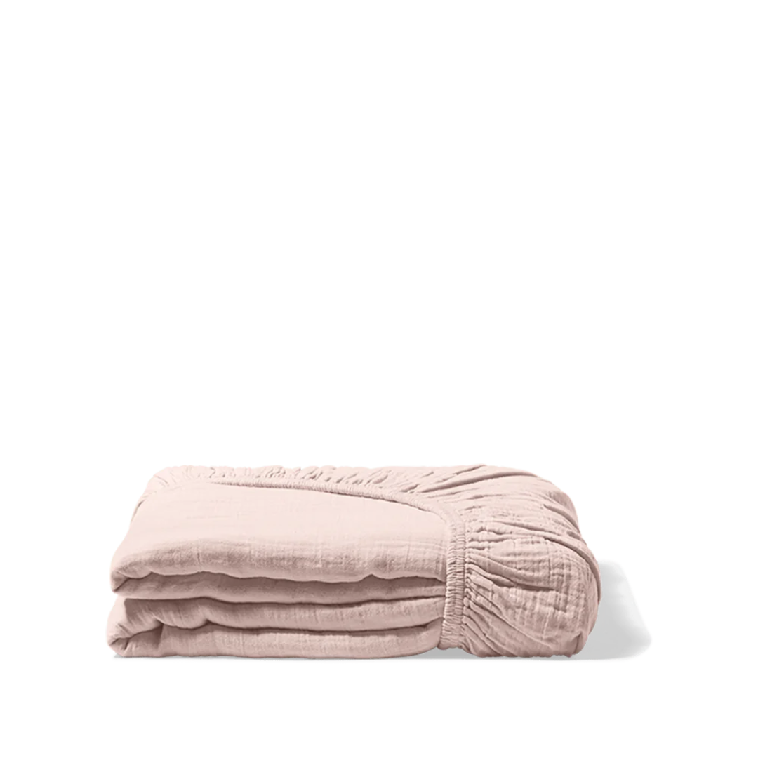 Allure Müslin Pamuk Lastikli Ara Ebat Çarşaf 140x200 cm Pudra