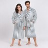 Como %100 Pamuk Unisex Bornoz Ekru/Lacivert