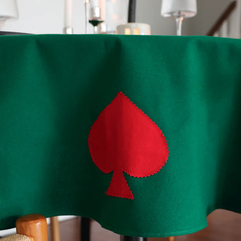 Genoa Woven Linen Stain Resistant Round Table Cloth Red