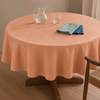 Genoa Woven Linen Stain Resistant Round Table Cloth White