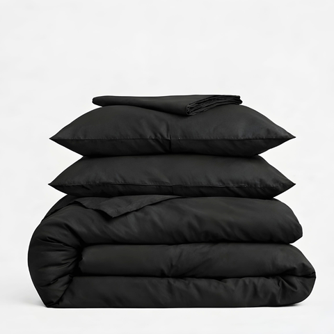 Clara Premium Pamuk Saten Çift Kişilik Nevresim Takımı 200x220 cm Siyah