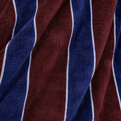 Stripe Premium 100% Cotton Men's Bathrobe Navy