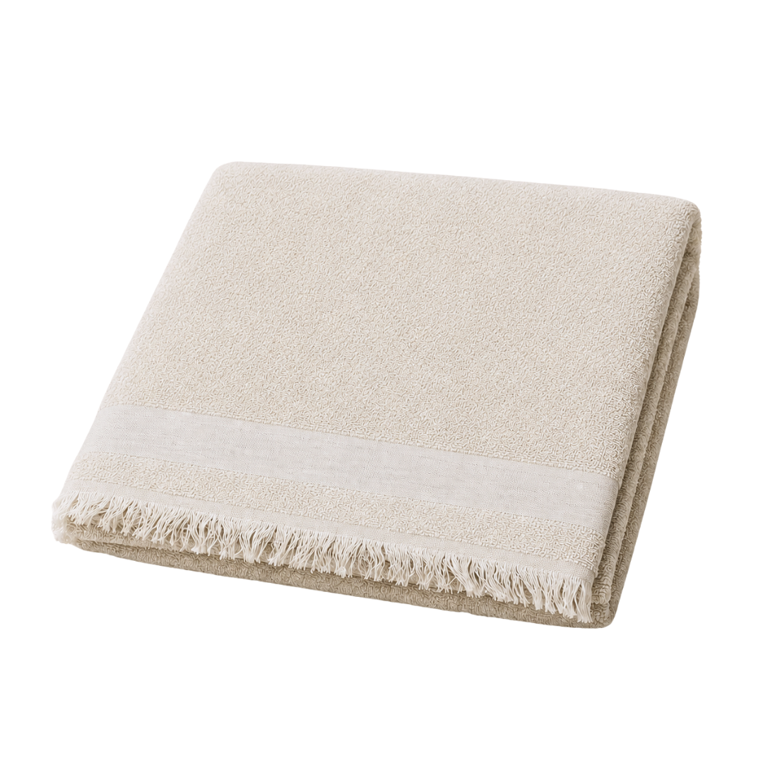 Stripe Throw Cotton Loincloth Smoked-White 100x170 cm