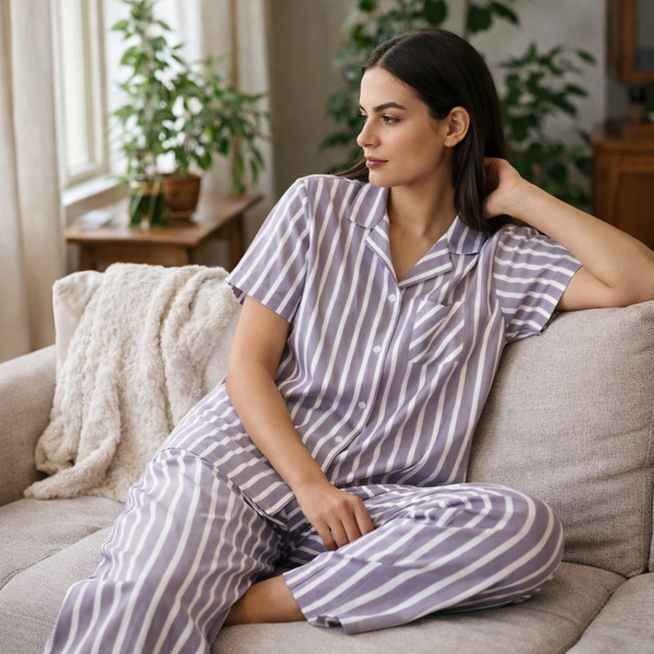 Edan Pamuk Kadın Pijama Takımı Lila