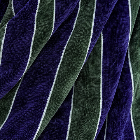 Stripe Premium 100% Cotton Men's Bathrobe Navy