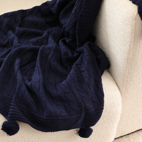 Nova Triko Throw Örtü 130x150 cm Safir