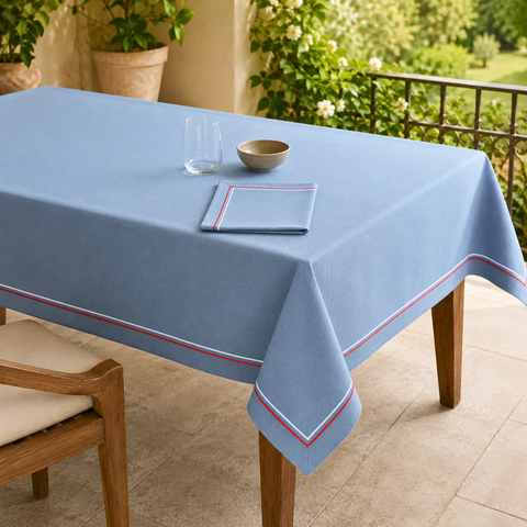 Genoa Woven Linen Stain Resistant Round Table Cloth White