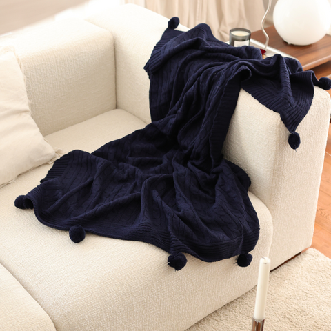 Nova Triko Throw Örtü 130x150 cm Safir