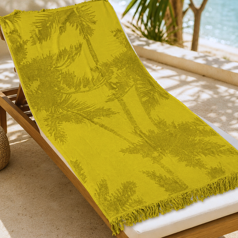 Tree Patterned Beach Towel Green