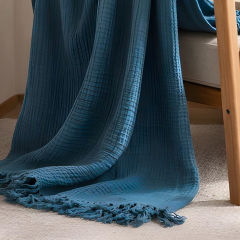 Arel Müslin Throw Örtü 170x240 cm Sis Mavisi