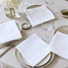 Hole Embroidered Linen Napkin Set Cup (4 Pack)